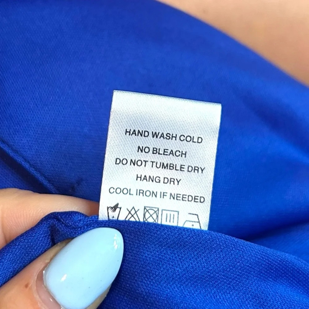 Superdown Claudette Cutout Blue Metallic Mini Dress Size Medium NWOT - Picture 14 of 14